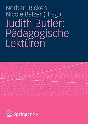 Judith Butler: Pädagogische Lektüren (German Edition) von VS Verlag für Sozialwissenschaften